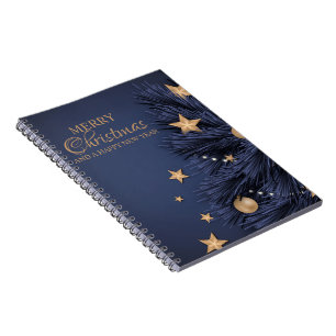 Cuaderno Foto espiral del día de Navidades simples de Navy 