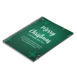 Cuaderno Foto espiral del Día del Navidad Sencillo Verde y