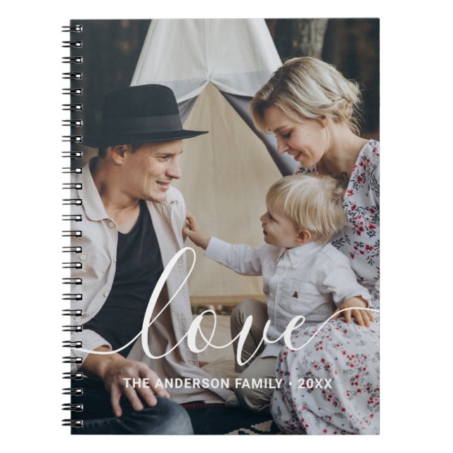 Cuaderno Foto familiar de Personalizado 'Amor' con nombre p (Frente)