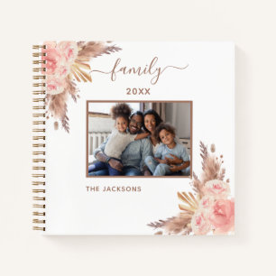 Cuaderno Foto familiar pampas césped florecimiento rosa nom