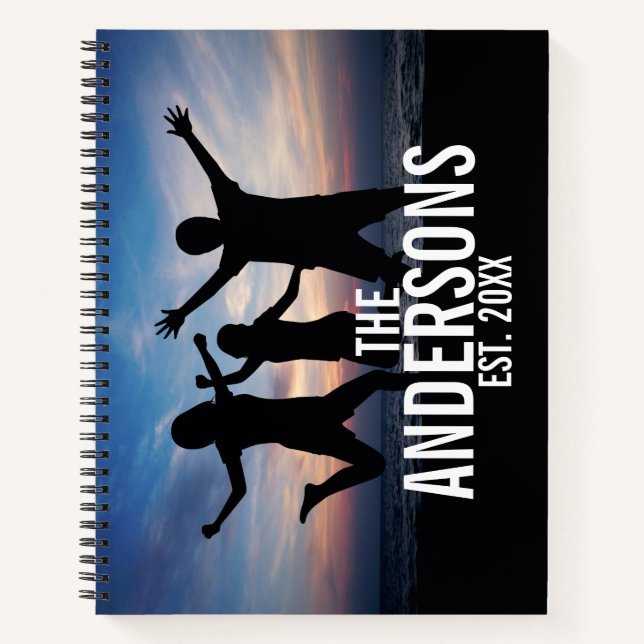 Cuaderno Foto familiar personalizada con nombre familiar (Anverso)