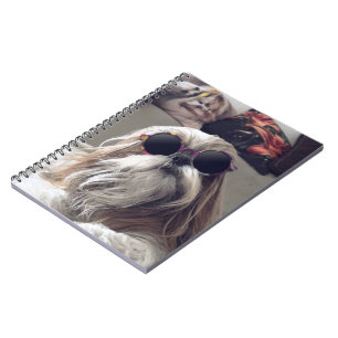 Cuaderno Foto genial de un Shih Tzu con gafas de sol vintag