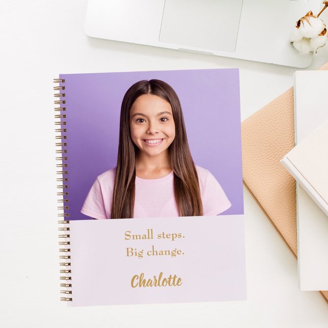 Cuaderno Foto lavanda cita motivadora rosa (Subido por el creador)