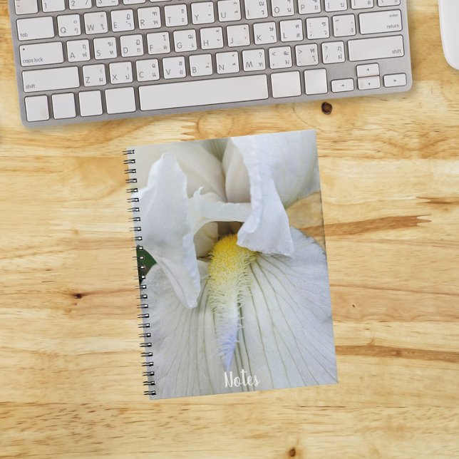 Cuaderno Foto macro de Iris con barba blanca (In Situ)