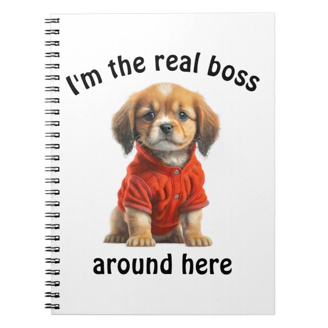 Cuaderno Foto Mascota personalizada Jefe de perro (Frente)