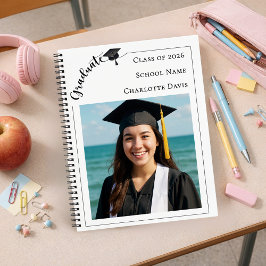 Cuaderno Foto moderna de graduación de la escuela secundari