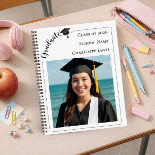 Cuaderno Foto moderna de graduación de la escuela secundari