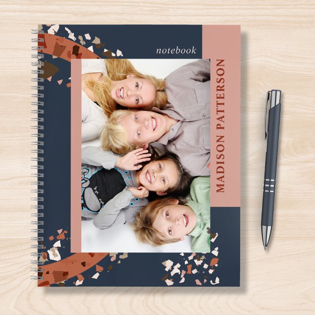 Cuaderno Foto moderna Terrazzo Nombre personalizado (Subido por el creador)