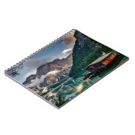 Cuaderno Foto paisajística del lago de las montañas italian