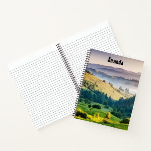 Cuaderno Foto panorámica de colinas onduladas de la natural