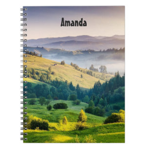 Cuaderno Foto panorámica de colinas onduladas de la natural