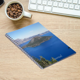 Cuaderno Foto panorámica del lago Crater Azul
