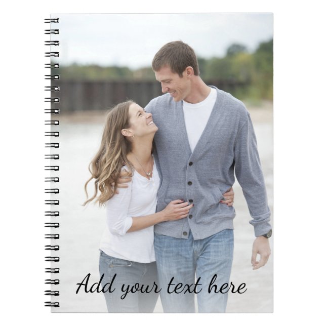 Cuaderno Foto personalizada Añadir tu texto (Frente)