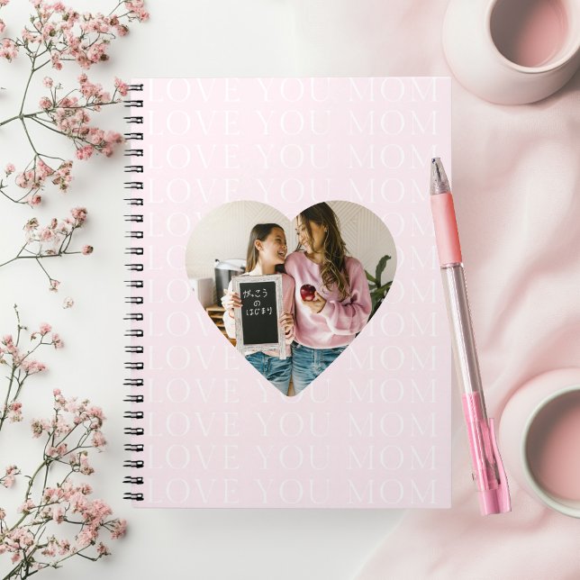 Cuaderno Foto personalizada Corazón Te Amo Mamá  (Subido por el creador)