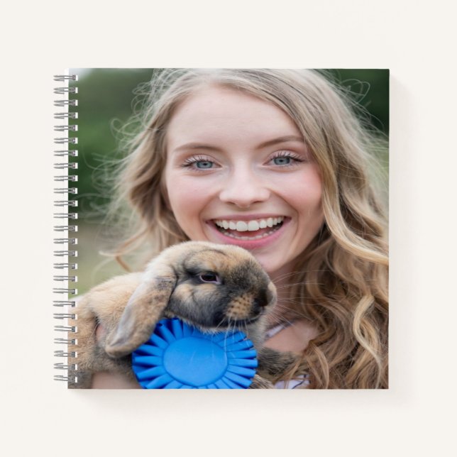 Cuaderno Foto personalizada de conejo de exposición ganader (Anverso)