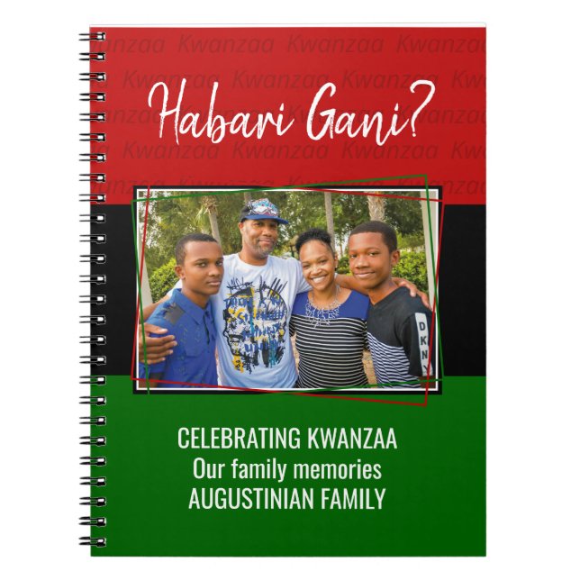 Cuaderno Foto personalizada de HABARI GANI Kwanzaa (Frente)
