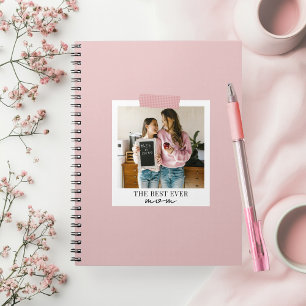 Cuaderno Foto personalizada de la mejor mamá en rosa