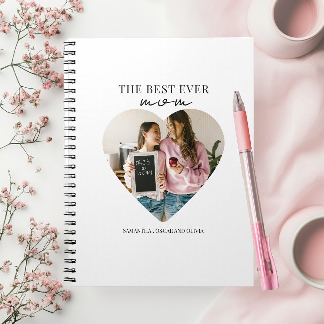 Cuaderno Foto personalizada de mejor madre del corazón (Subido por el creador)