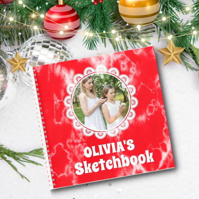 Cuaderno Foto personalizada de niños Navidades de tinte roj (Subido por el creador)