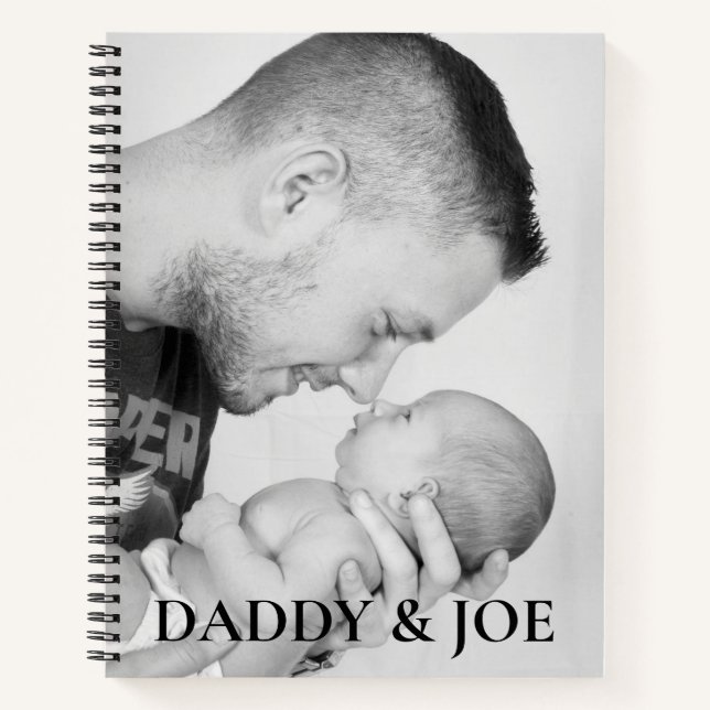 Cuaderno Foto personalizada de padre e hijo (Anverso)