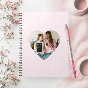 Cuaderno Foto personalizada del corazón Te Amo Mamá 