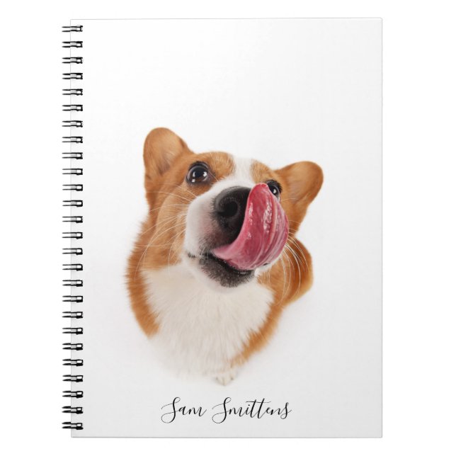 Cuaderno Foto personalizada/linda del Corgi (Frente)