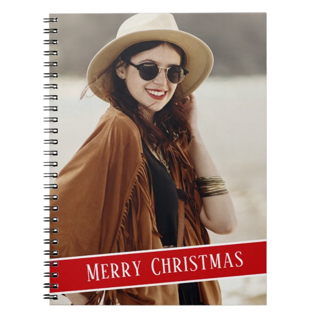Cuaderno Foto personalizado con monograma simple (Frente)