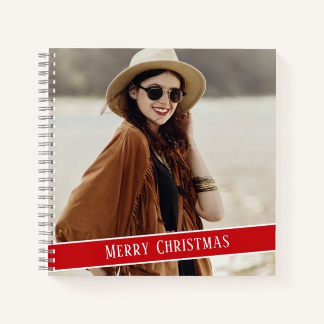 Cuaderno Foto personalizado con monograma simple (Anverso)