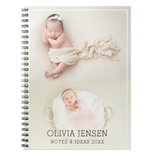 Cuaderno Foto personalizado con nombre personalizado y bloc (Frente)