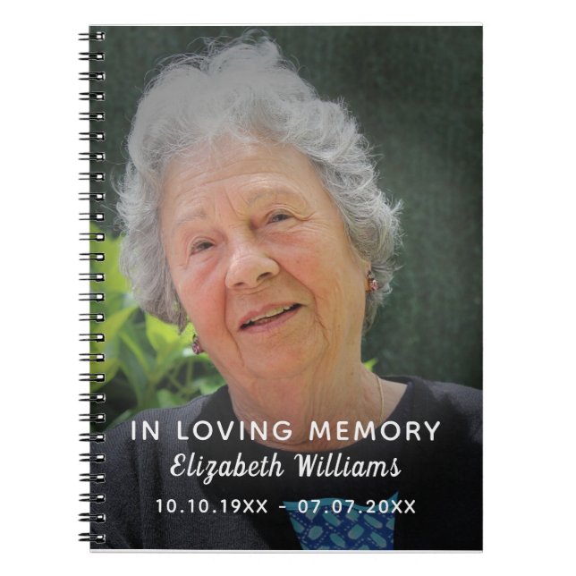 Cuaderno Foto personalizado En La Celebración De La Vida Po (Frente)