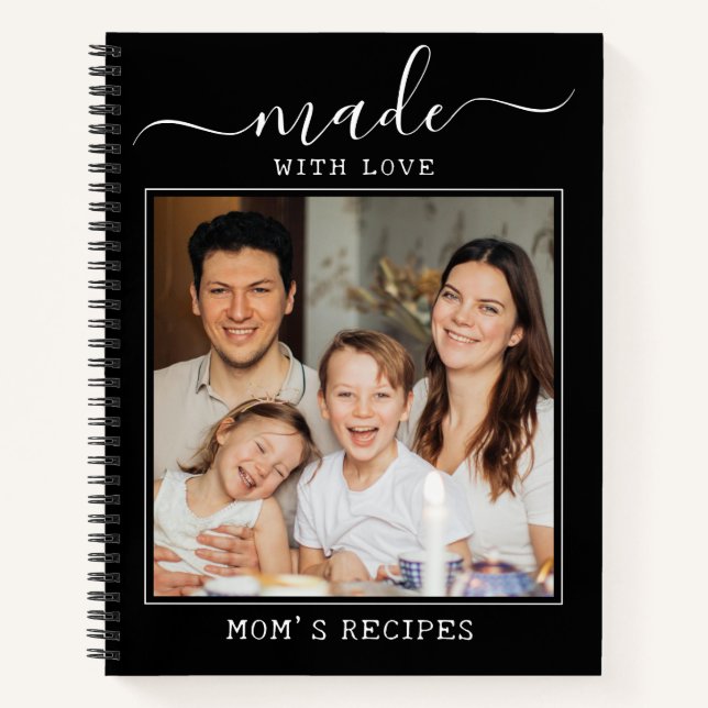 Cuaderno Foto personalizado hecha con amor Recetas de mamá  (Anverso)