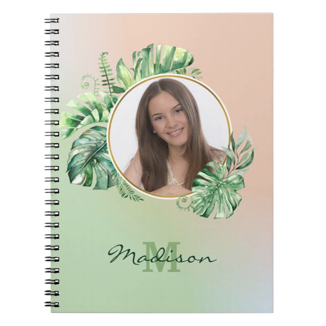 Cuaderno Foto personalizado hojas exóticas (Frente)