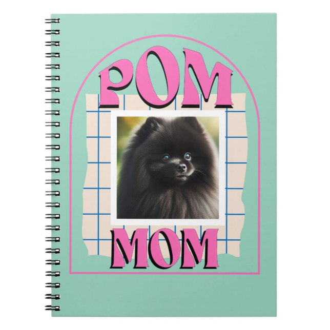 Cuaderno Foto personalizado Pom Dog Mom Shirt Pomeranian Du (Frente)