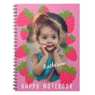 Cuaderno Foto rosa de fresa
