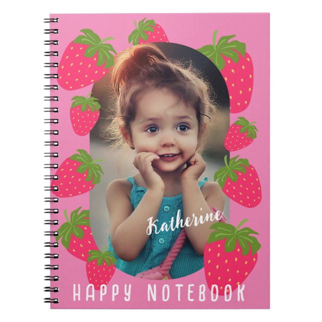 Cuaderno Foto rosa de fresa (Frente)