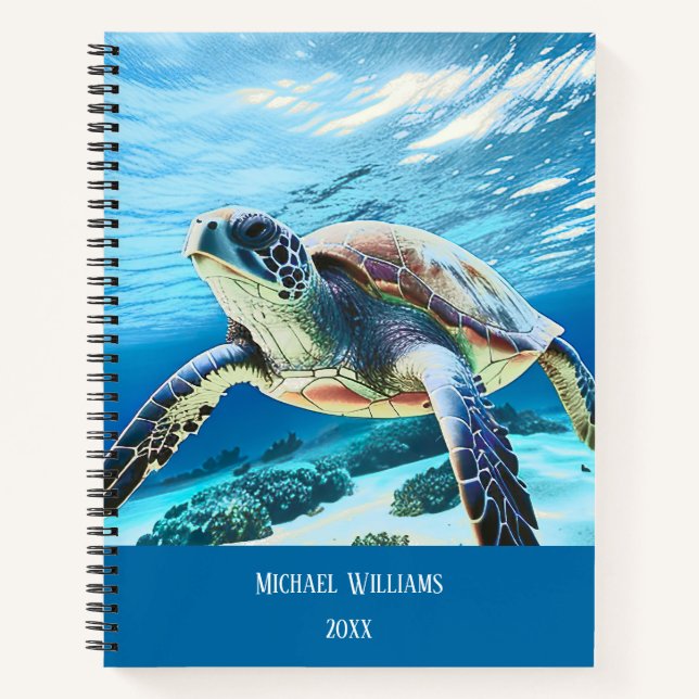 Cuaderno Foto Subacuática De Una Tortuga (Anverso)