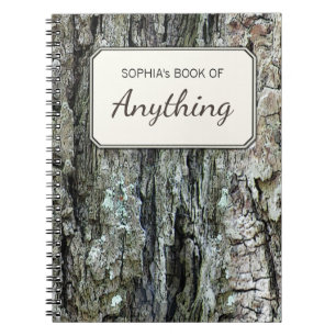 Cuaderno Foto vieja botánica de madera de la corteza del