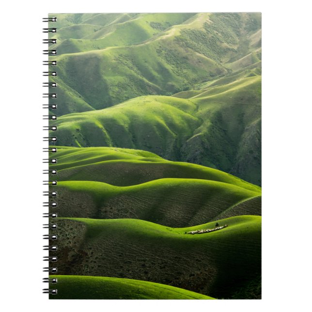 CUADERNO FOTOGRAFÍA DE BIRD'S EYE VIEW DE MONTAÑAS VERDES (Frente)
