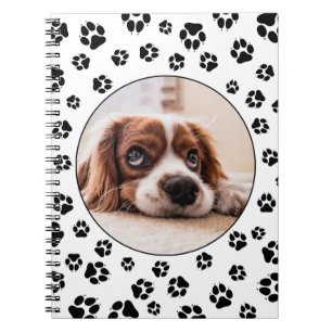 Cuaderno Fotografía de cachorro de perro negro personalizad