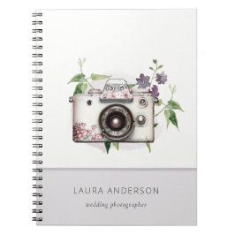 Cuaderno Fotografía de cámara floral elegante de Lilac