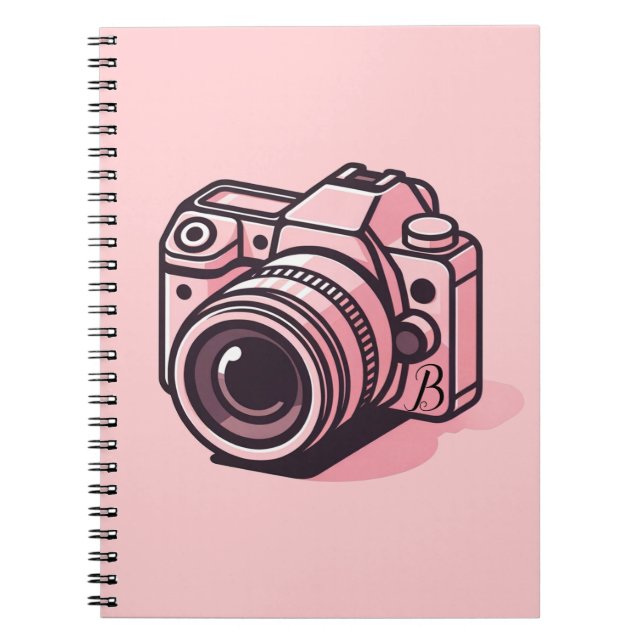 Cuaderno Fotografía de cámara réflex rosa de moda personali (Frente)
