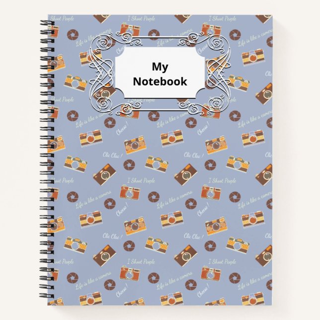 Cuaderno Fotografía de cámaras antiguas simplemente militan (Anverso)