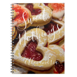 Cuaderno Fotografía de crema de azúcar en forma de corazón 