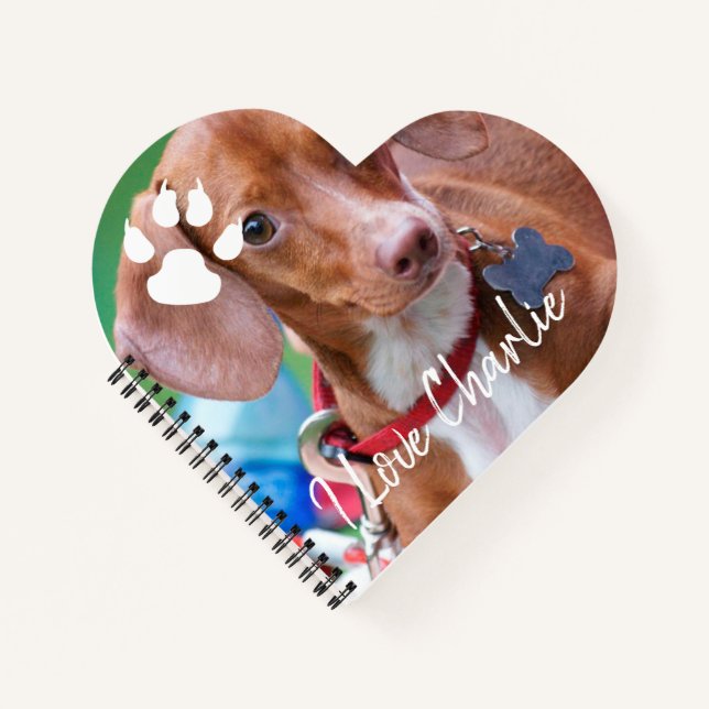 Cuaderno Fotografía de Dachshund Dog con escritura a mano (Anverso)