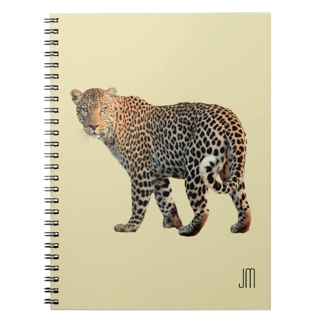 Cuaderno Fotografía de Gato Salvaje de Leopard Spots (Frente)