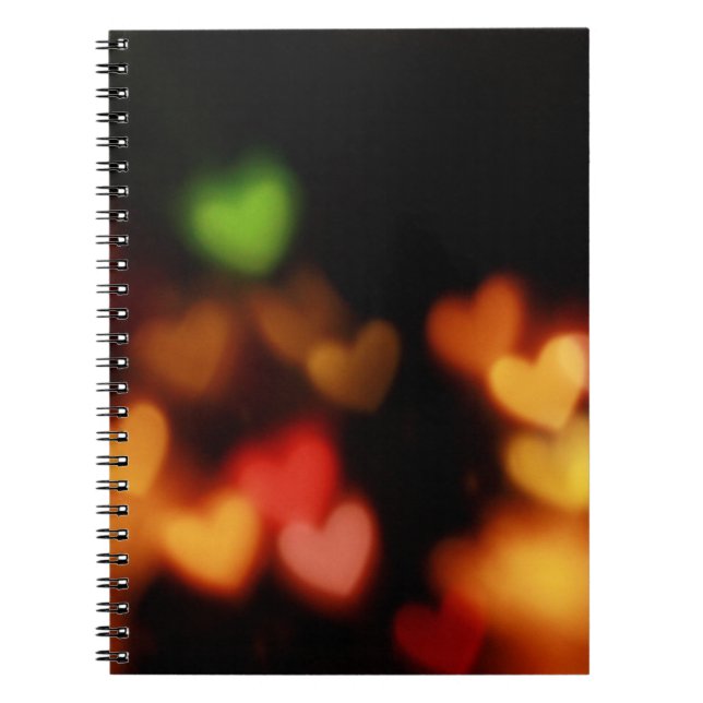 Cuaderno Fotografía de Hearts Bokeh (Frente)