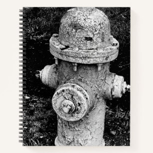 Cuaderno Fotografía de Hidrante de Incendios Viejo Oxidado 