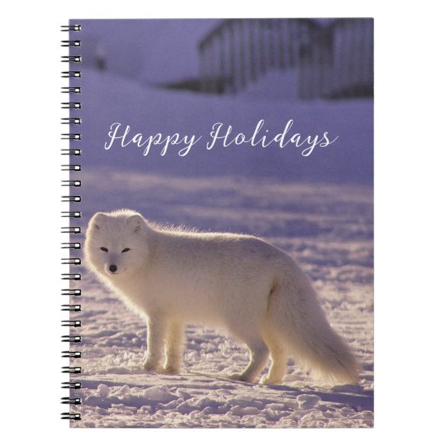 Cuaderno Fotografía de invierno de la nieve de Fox blanca (Frente)