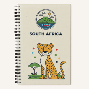 Cuaderno Fotografía de la herencia de Sudáfrica y del guepa