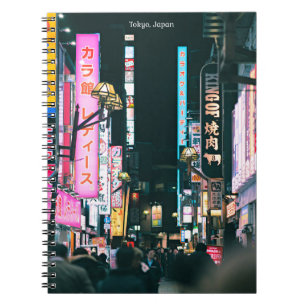 Cuaderno Fotografía de la vida nocturna en Tokio, Japón